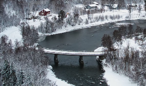 Elvelund Camping, in the snow right before the rain